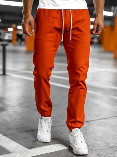 Pantaloni joggers portocaliu-negru Bolf 1145