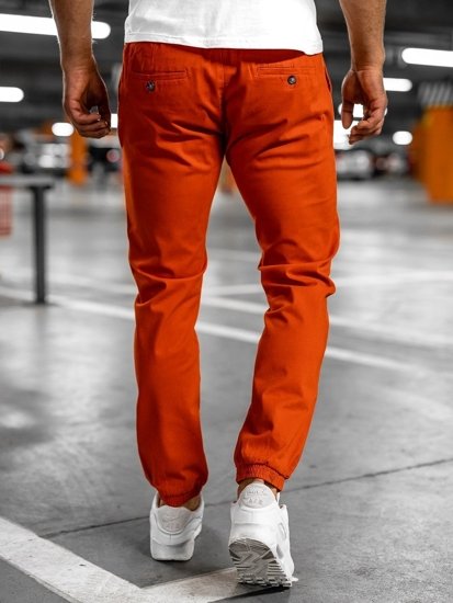 Pantaloni joggers portocaliu-negru Bolf 1145