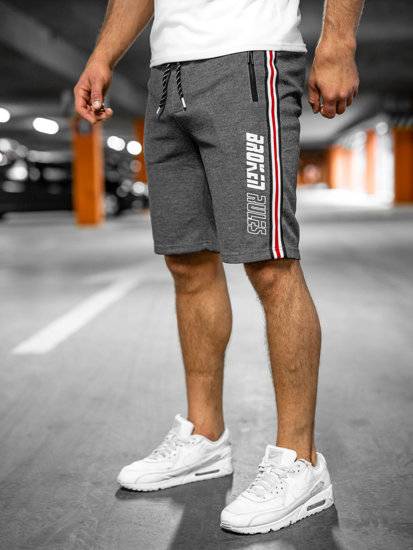 Pantaloni scurți de training gri-alb Bolf Q3884