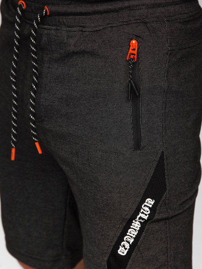 Pantaloni scurți de training negru-portocaliu Bolf Q3875