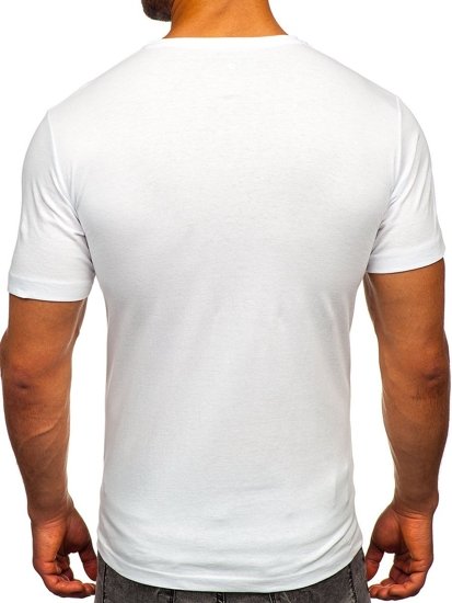 T-shirt pentru bărbat cu imprimeu alb Bolf 6298