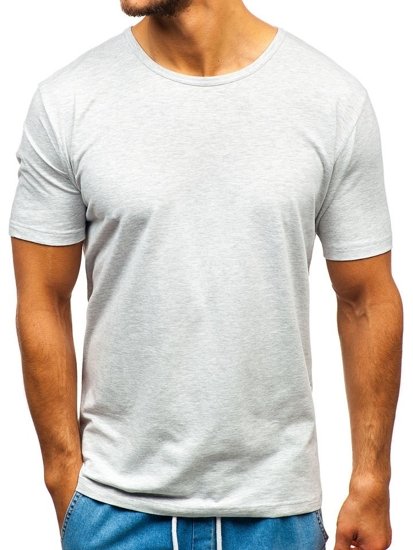 T-shirt pentru bărbați fără imprimeu gri Bolf T1281