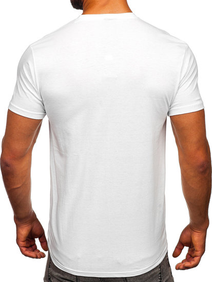 Tricou alb cu imprimeu Bolf 192347