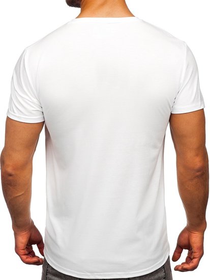 Tricou alb cu imprimeu Bolf Y70013