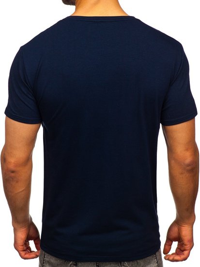 Tricou bleumarin cu imprimeu Bolf Y70008