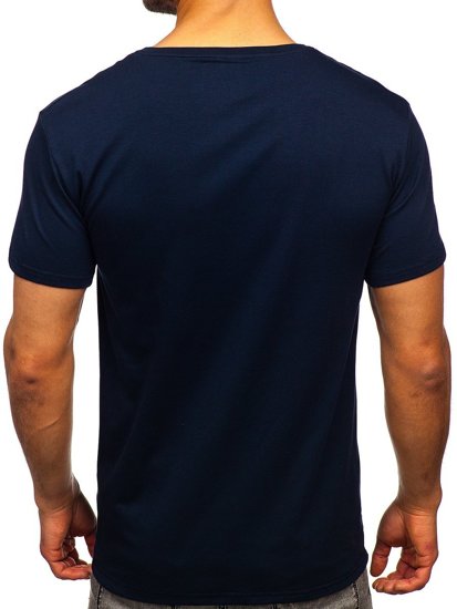 Tricou bleumarin cu imprimeu Bolf Y70012