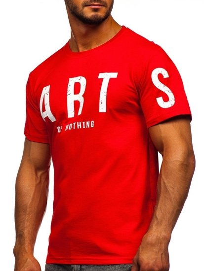 Tricou cu imprimeu roșu Bolf 1180