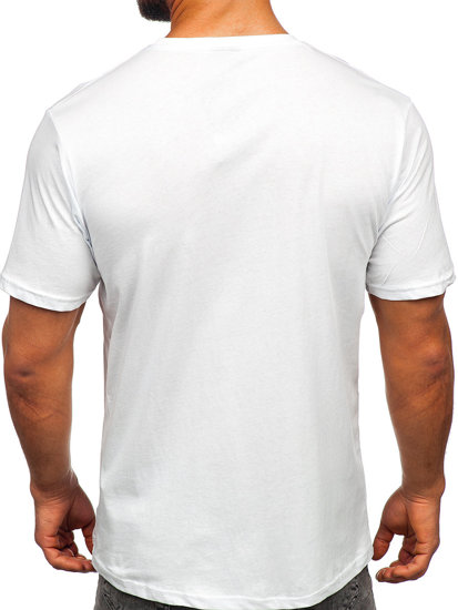 Tricou din bumbac alb cu imprimeu Bolf 14749