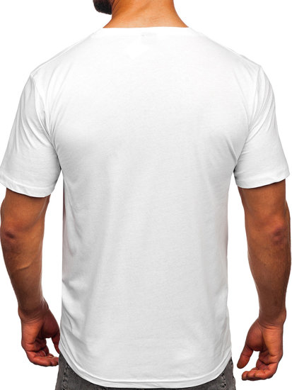 Tricou din bumbac cu imprimeu alb Bolf 14748