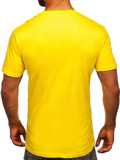 Tricou din bumbac cu imprimeu galben Bolf  14701