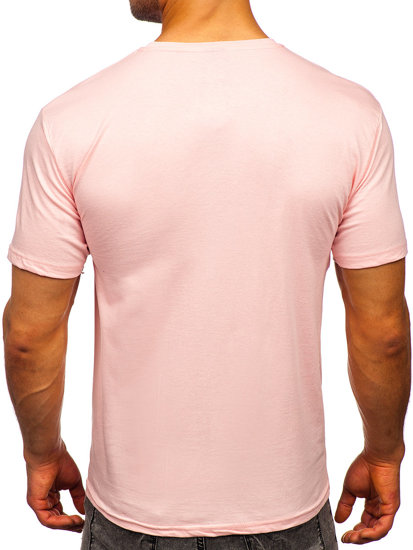 Tricou din bumbac roz-deschis Bolf 192397
