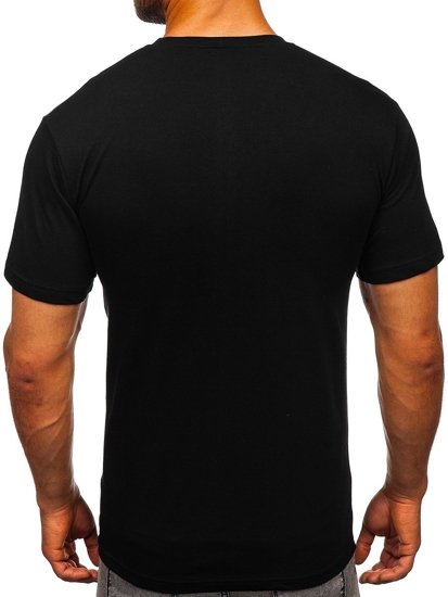 Tricou negru cu imprimeu Bolf 10858