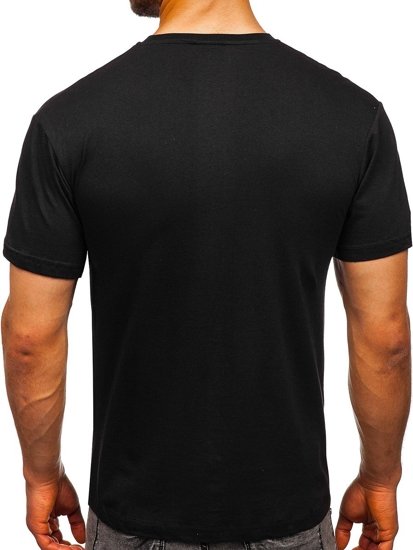 Tricou negru cu imprimeu Bolf 1171