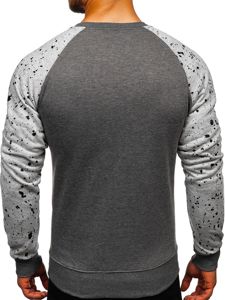 Bluză pentru bărbat fără glugă cu imprimeu grafit Bolf DD07