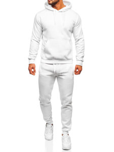 Costum de training alb cu glugă Bolf D003