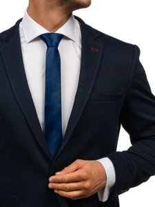 Cravată îngustă elegantă bleumarin Bolf K001