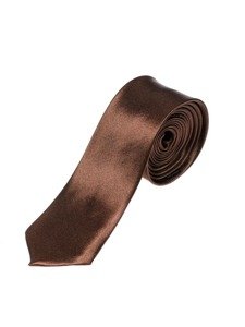 Cravată îngustă elegantă maro Bolf K001
