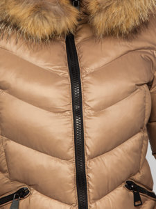 Palton-geacă de iarnă cu blană naturală dame Bolf M688