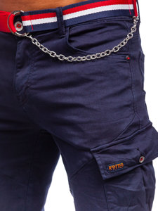 Pantaloni scurți bleumarin cu curea Bolf R88204