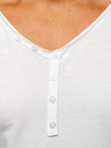 Tricou alb barbati cu decolteu Bolf 4049