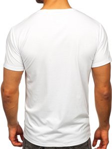 Tricou alb cu imprimeu Bolf Y70005