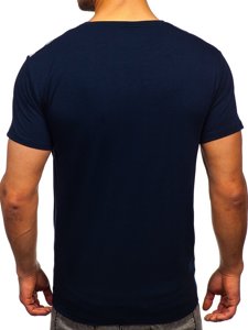 Tricou bleumarin cu imprimeu Bolf Y70006