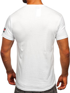 Tricou din bumbac cu imprimeu alb Bolf 14514