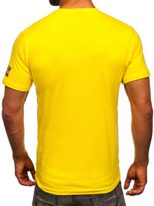 Tricou din bumbac cu imprimeu galben Bolf 14514