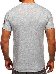 Tricou din bumbac cu imprimeu gri Bolf 14514