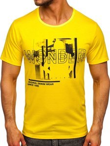 Tricou galben cu imprimeu Bolf KS2651