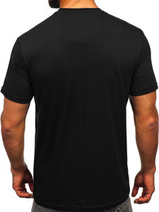 Tricou negru cu imprimeu Bolf 142172
