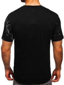 Tricou negru cu imprimeu Bolf 627
