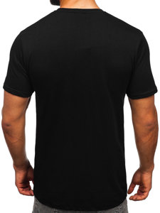 Tricou negru cu imprimeu Bolf JS1856