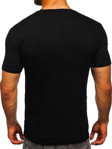 Tricou negru cu imprimeu Bolf SS10953